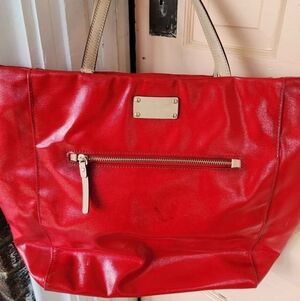 Kate Spade Red Tote Bag with Gold Accents
